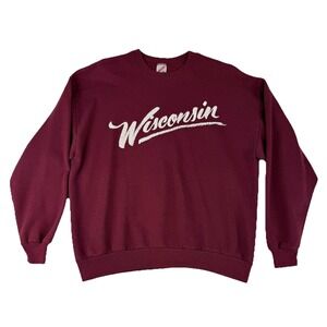 Vintage Jerzees Wisconsin Crewneck Sweatshirt Women's XL Made In USA